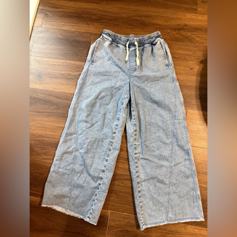 Aerie Blue and White Striped Lounge Pants
